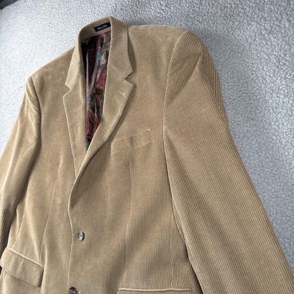 Lauren Ralph Lauren Corduroy Blazer Mens 42L LONG Sport Coat Paisley Lined - Picture 4 of 15